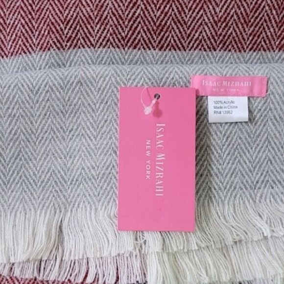 Isaac Mizrahi Herr Blanket Scarf • Antique White • NWT - Picture 2 of 9